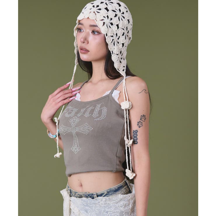 クロスロゴラインストーンキャミ | WEGO【WOMEN】 | 詳細画像4 