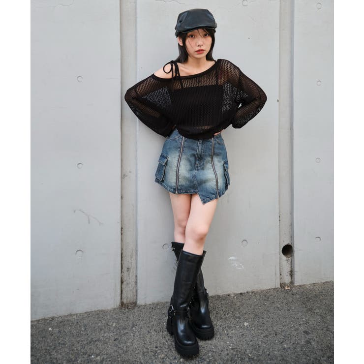 ジップカーゴデニムスカパン | WEGO【WOMEN】 | 詳細画像2 