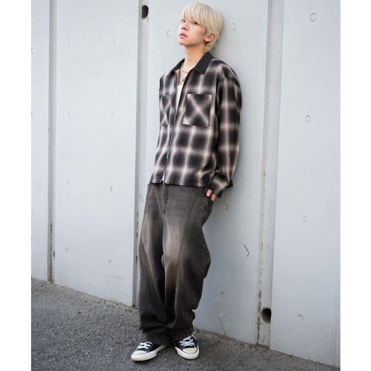 オンブレチェックシャツジャケット | WEGO【MEN】 | 詳細画像2 