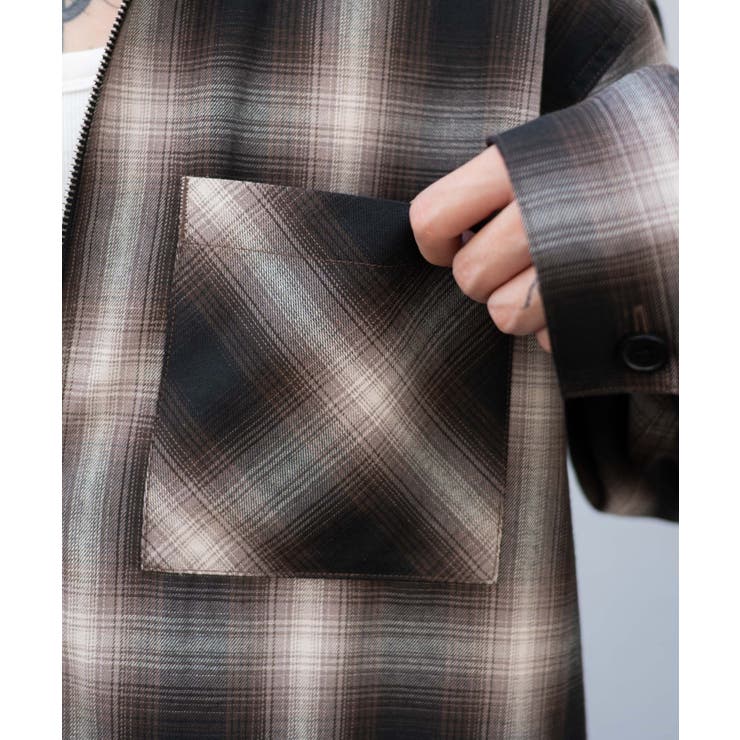 オンブレチェックシャツジャケット | WEGO【MEN】 | 詳細画像6 