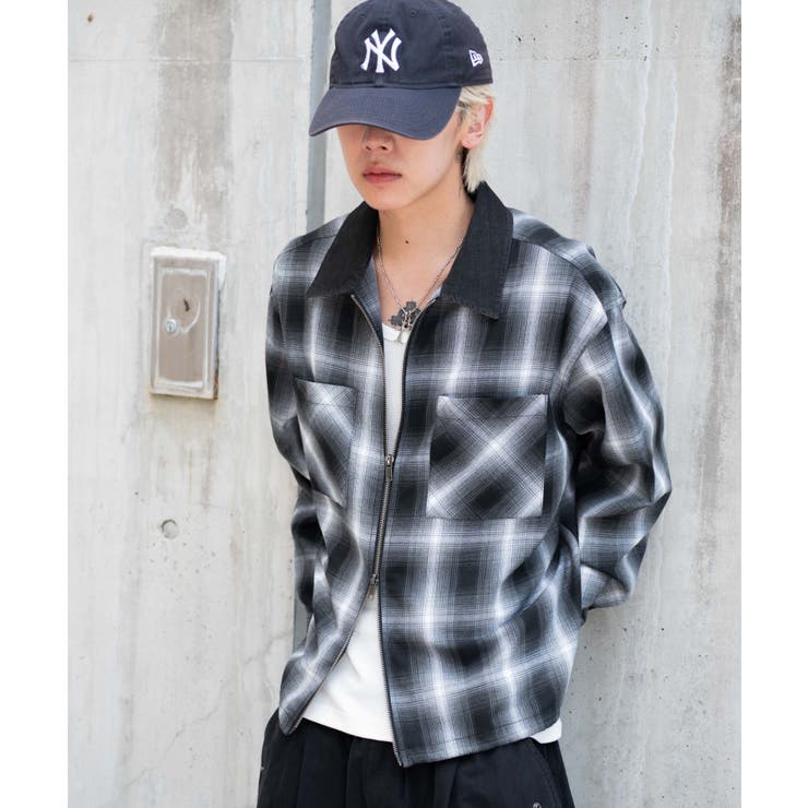 オンブレチェックシャツジャケット | WEGO【MEN】 | 詳細画像16 