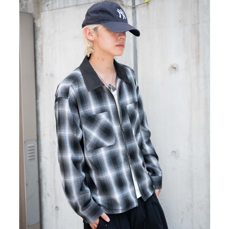 オンブレチェックシャツジャケット | WEGO【MEN】 | 詳細画像17 