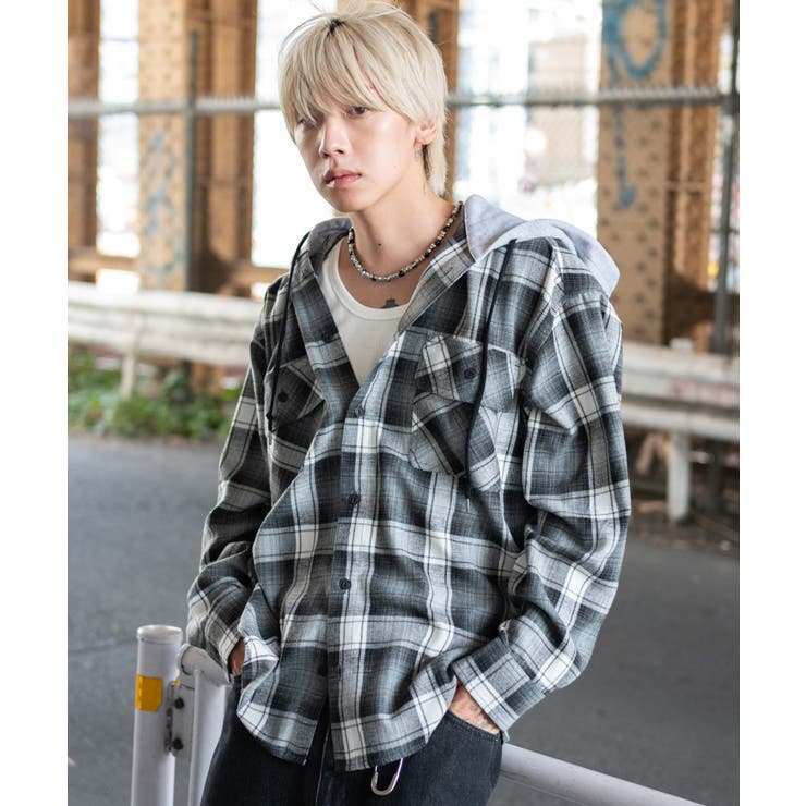 オンブレチェックフードネルシャツ(LS) | WEGO【MEN】 | 詳細画像17 