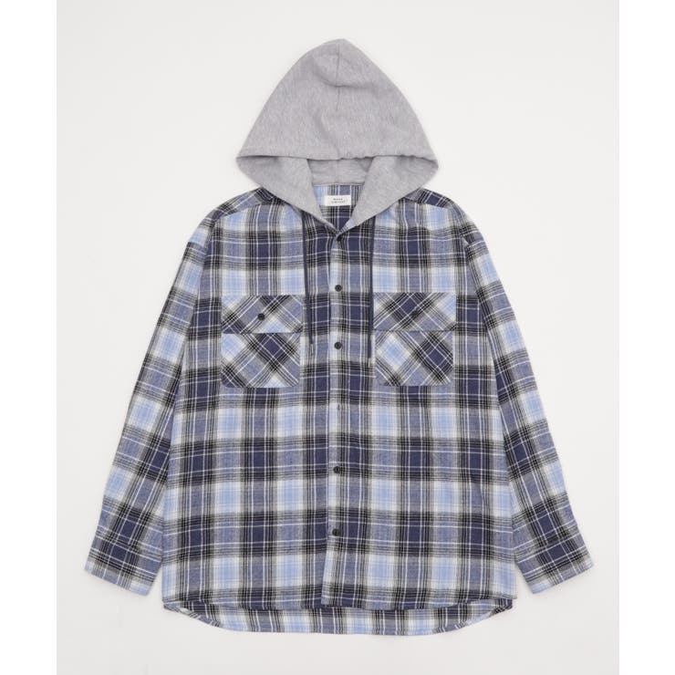 オンブレチェックフードネルシャツ(LS) | WEGO【MEN】 | 詳細画像19 