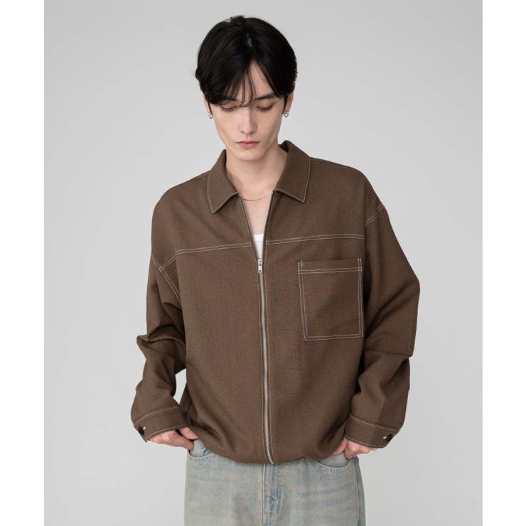 カラーステッチシャツジャケット | WEGO【MEN】 | 詳細画像18 