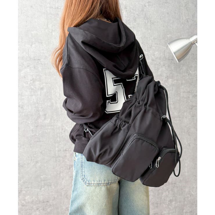 ブラック | 2ポケットドロストナップサック | WEGO【MEN】