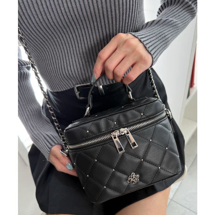 ブラック | メタルパーツキルティングバニティショルダー | WEGO【MEN】