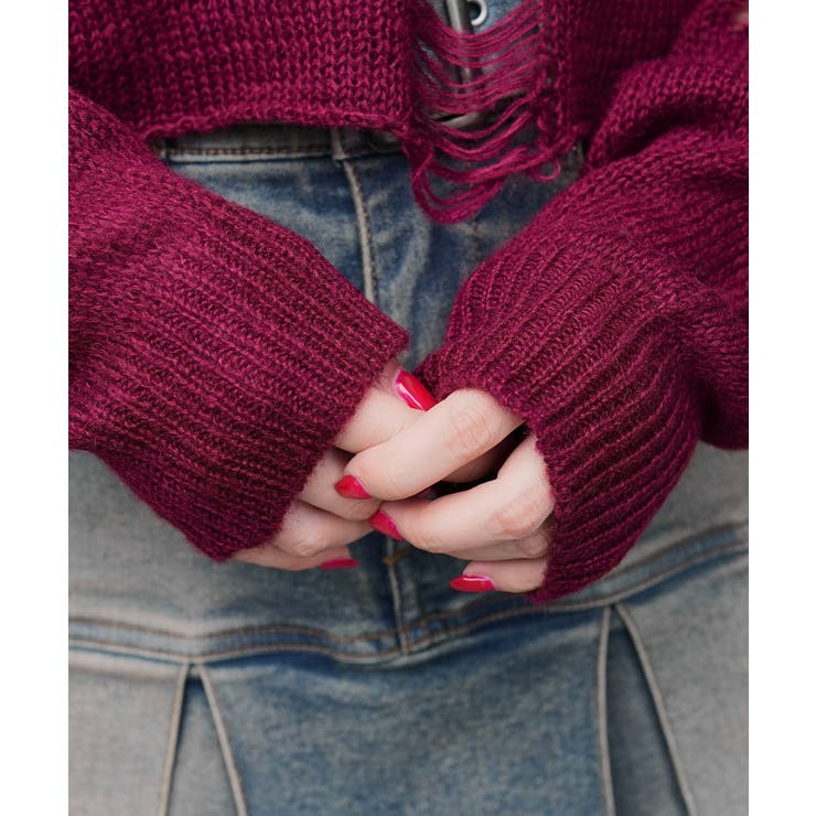 モヘアタッチダメージショートニット | WEGO【WOMEN】 | 詳細画像6 