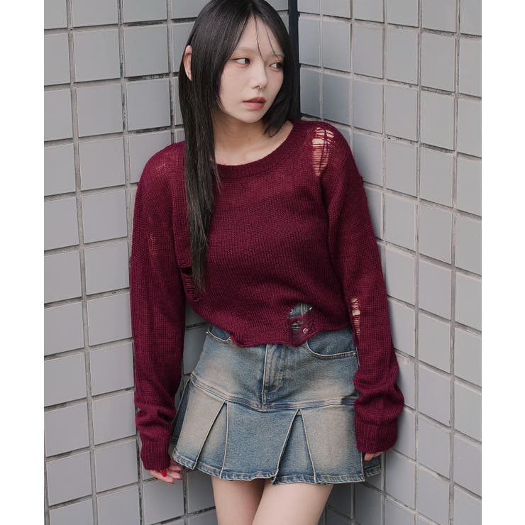 モヘアタッチダメージショートニット | WEGO【WOMEN】 | 詳細画像13 