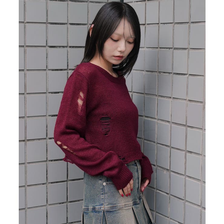 モヘアタッチダメージショートニット | WEGO【WOMEN】 | 詳細画像14 