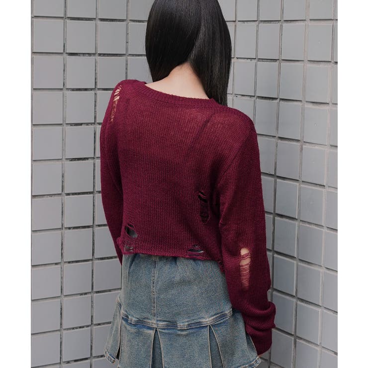 モヘアタッチダメージショートニット | WEGO【WOMEN】 | 詳細画像15 