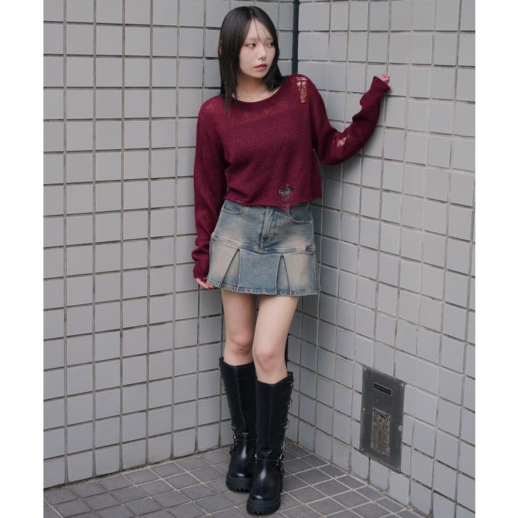 モヘアタッチダメージショートニット | WEGO【WOMEN】 | 詳細画像16 