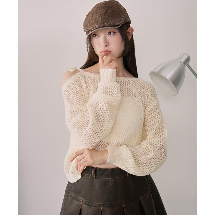 モヘアタッチ2WAYワンショルニット | WEGO【WOMEN】 | 詳細画像10 