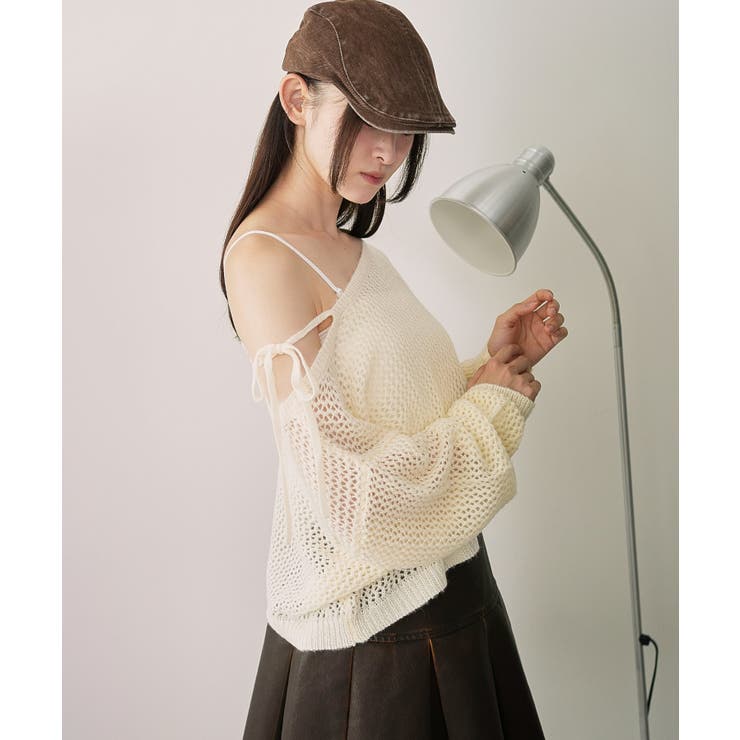 モヘアタッチ2WAYワンショルニット | WEGO【WOMEN】 | 詳細画像12 