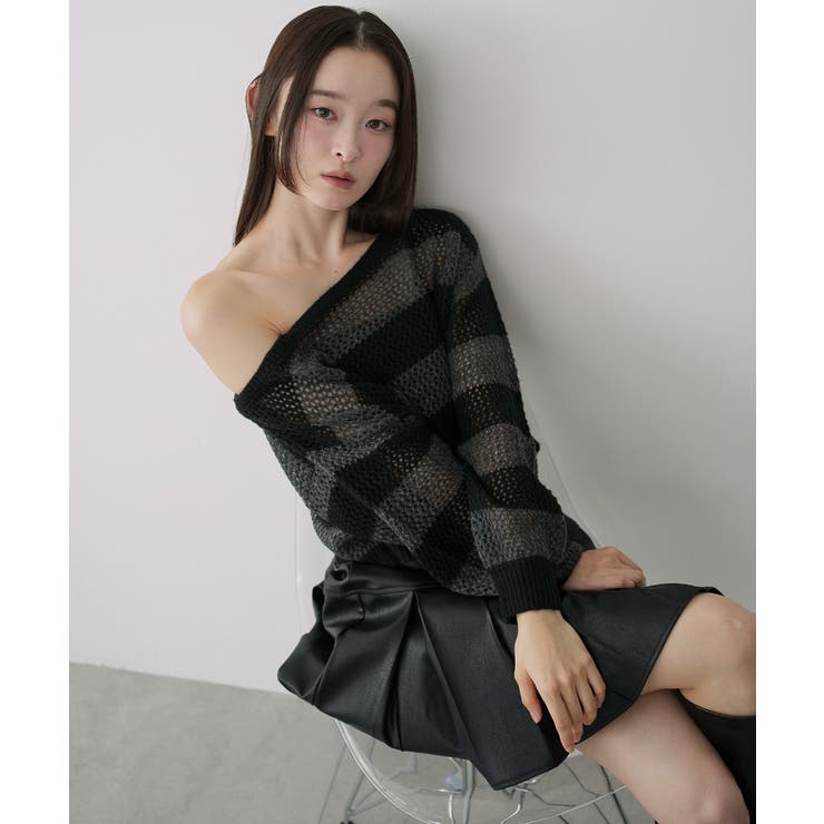 モヘアタッチ2WAYワンショルニット | WEGO【WOMEN】 | 詳細画像15 
