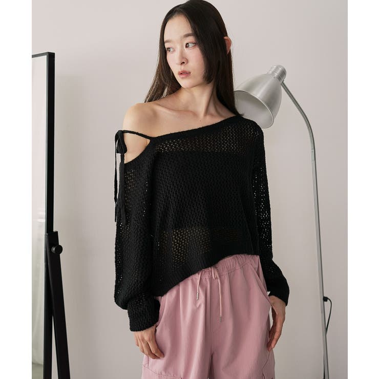 モヘアタッチ2WAYワンショルニット | WEGO【WOMEN】 | 詳細画像19 