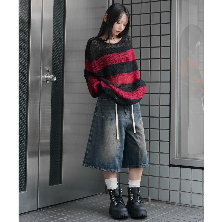 モヘアタッチボーダーBIGニット | WEGO【WOMEN】 | 詳細画像2 