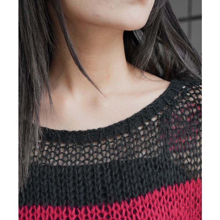 モヘアタッチボーダーBIGニット | WEGO【WOMEN】 | 詳細画像4 