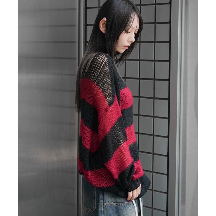 モヘアタッチボーダーBIGニット | WEGO【WOMEN】 | 詳細画像8 