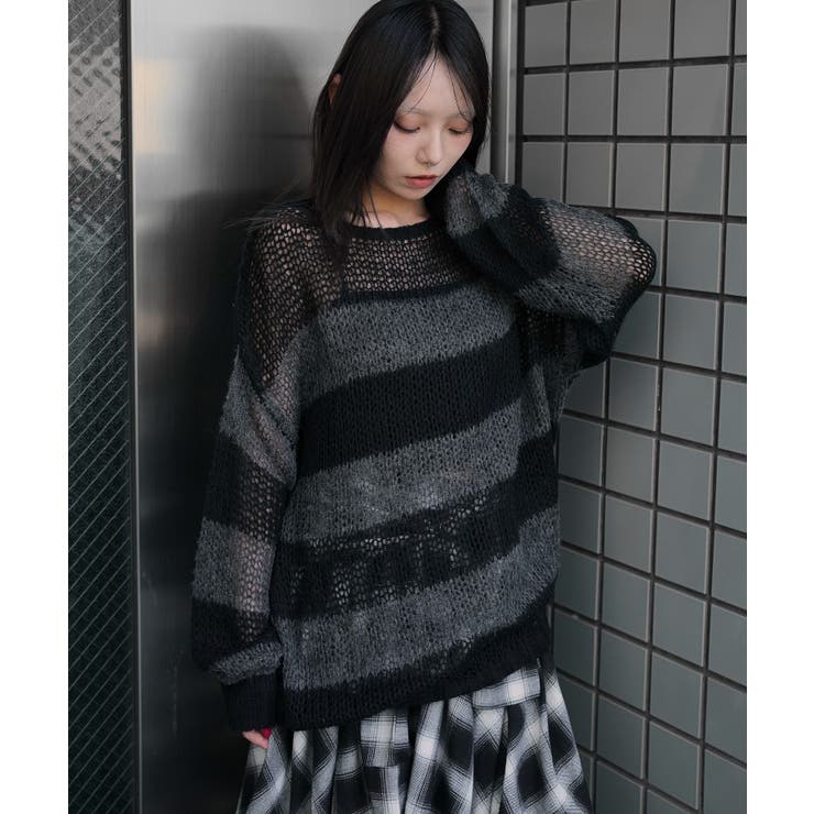 モヘアタッチボーダーBIGニット | WEGO【WOMEN】 | 詳細画像13 