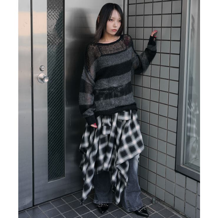 モヘアタッチボーダーBIGニット | WEGO【WOMEN】 | 詳細画像14 