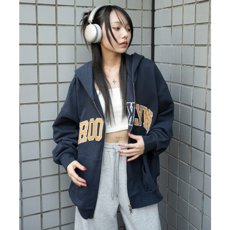 グラフィックBIGZIPパーカー | WEGO【WOMEN】 | 詳細画像1 