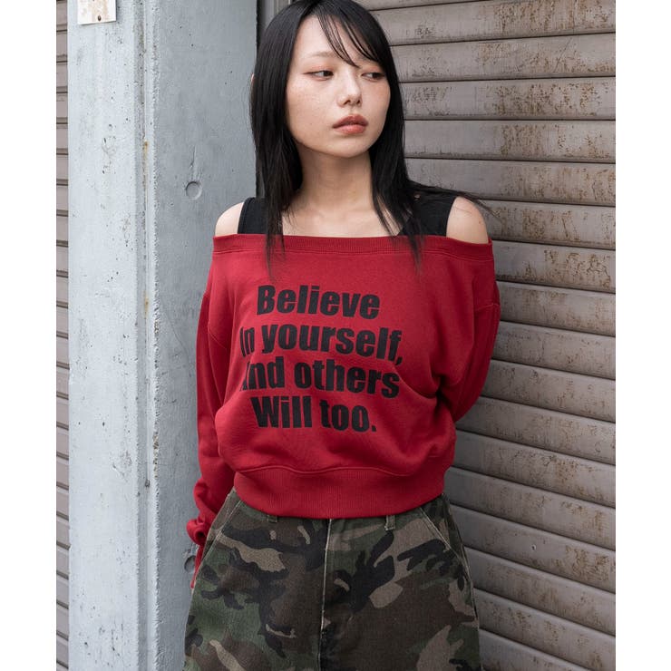 柄1 | ドッキングオフショルショートスウェット | WEGO【WOMEN】