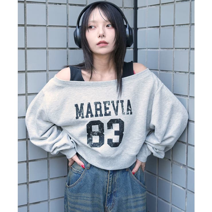 柄2 | ドッキングオフショルショートスウェット | WEGO【WOMEN】