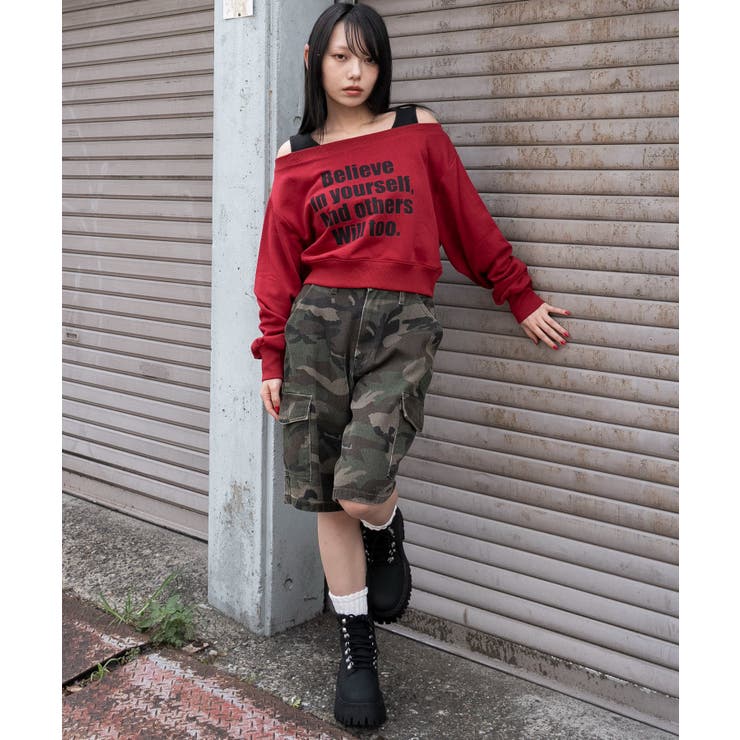 ドッキングオフショルショートスウェット | WEGO【WOMEN】 | 詳細画像12 