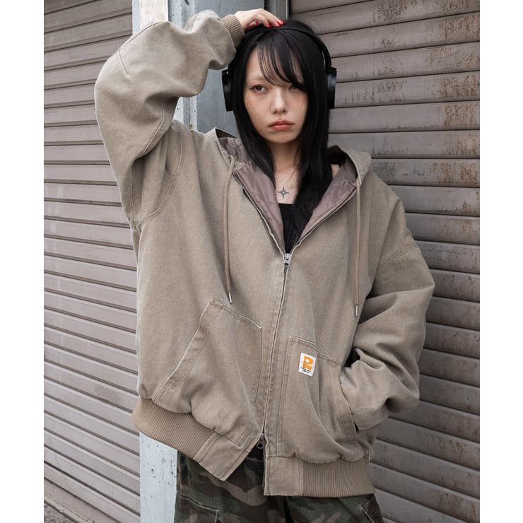 ベージュ | ワーカーズキルトフードブルゾン | WEGO【WOMEN】