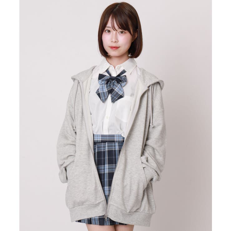 杢グレー | ルーズフィットZIPパーカー | WEGO【WOMEN】