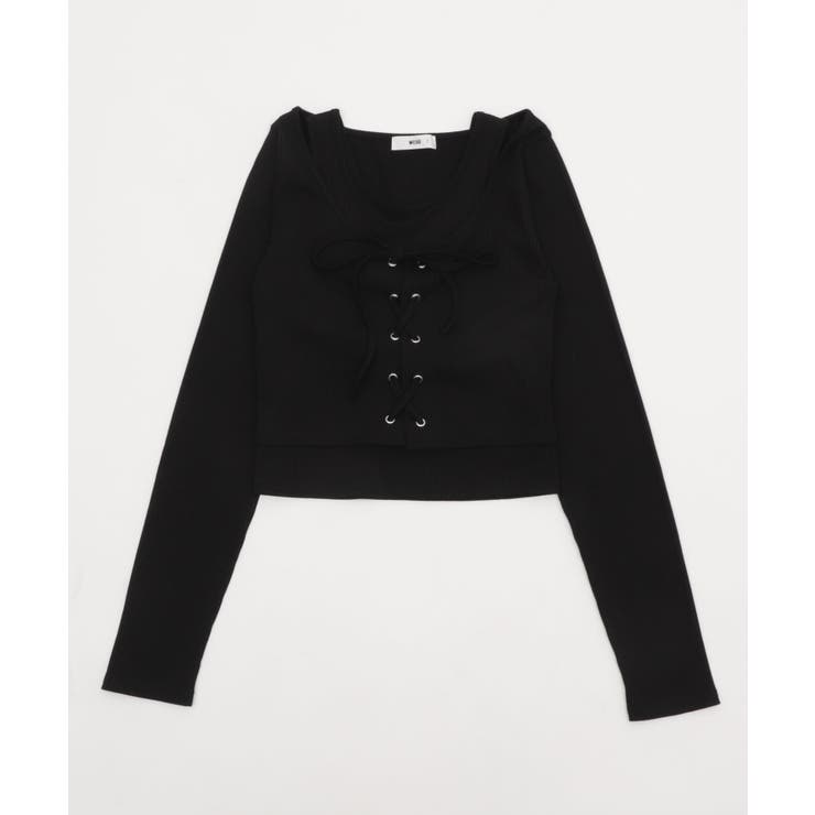 レイヤード風レースアップトップス[品番：WG010095973]｜WEGO【WOMEN