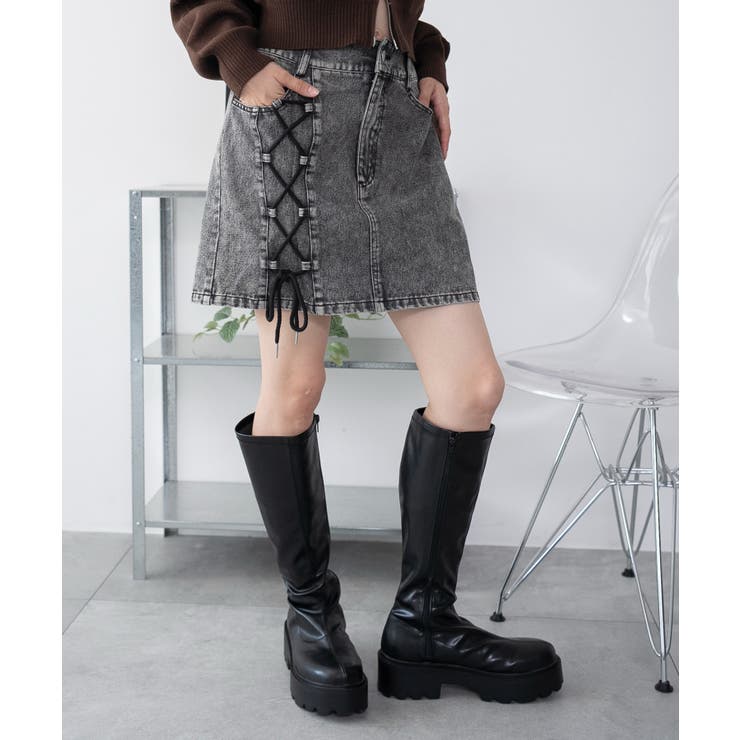 65 | レースアップハートポケットデニムスカパン | WEGO【WOMEN】