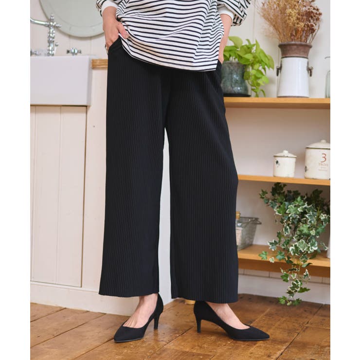 ブラック | カットプリーツパンツ | WEGO【WOMEN】