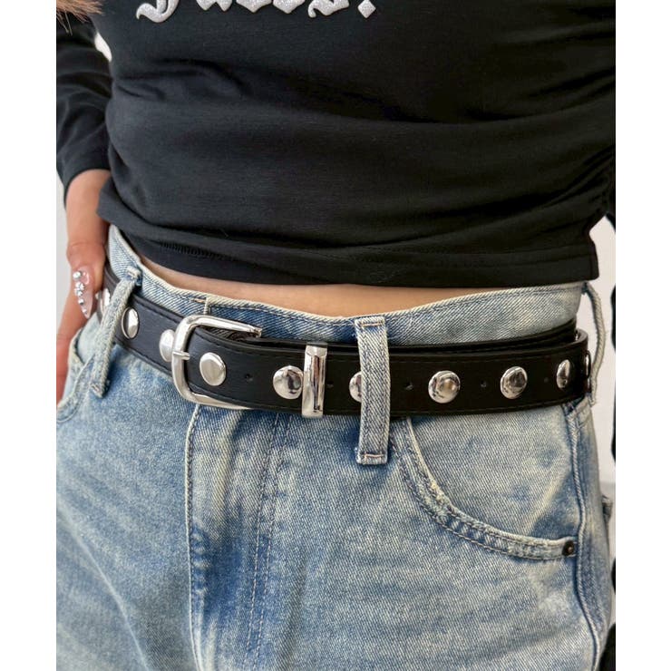 Lラウンドスタッズベルト | WEGO【WOMEN】 | 詳細画像1 