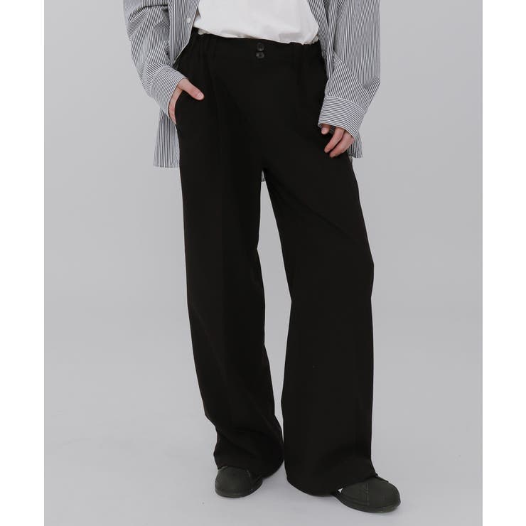 ブラック | ローライズバギーフレアスラックス | WEGO【MEN】