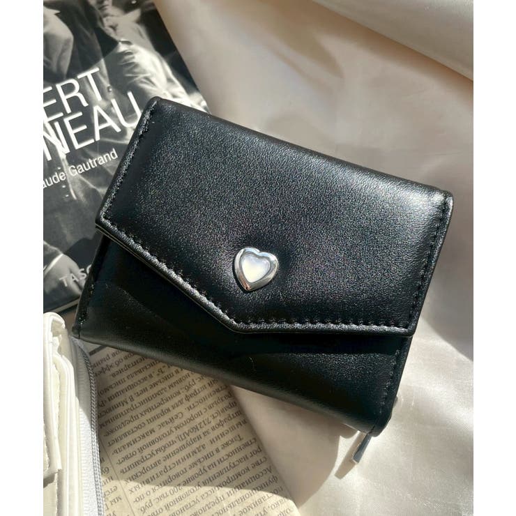 ブラック | ハートワンポイントレターウォレット | WEGO【WOMEN】