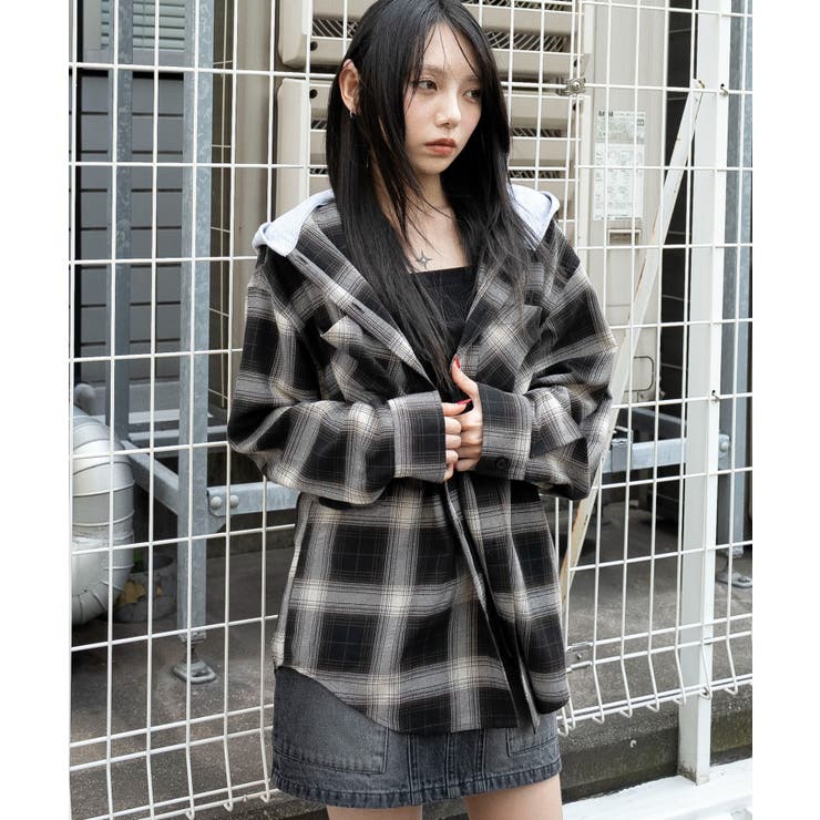 裏毛フードチェックシャツ | WEGO【WOMEN】 | 詳細画像8 