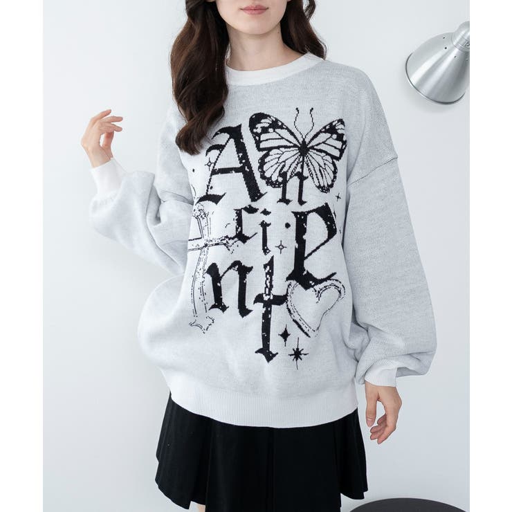 柄6 | グラフィックニットBIGプルオーバー | WEGO【WOMEN】