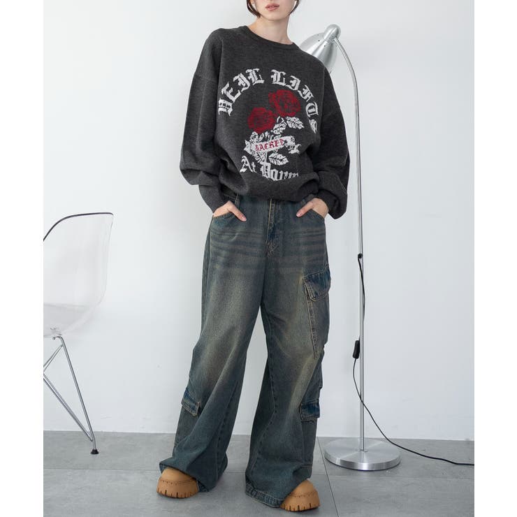 グラフィックニットBIGプルオーバー | WEGO【WOMEN】 | 詳細画像8 