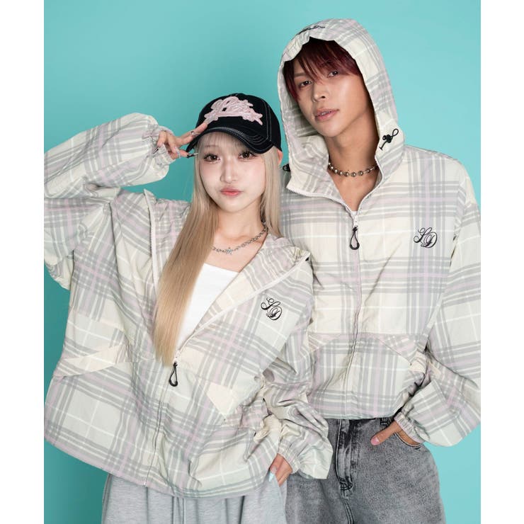 25 | チェックロゴフードブルゾン | WEGO【MEN】