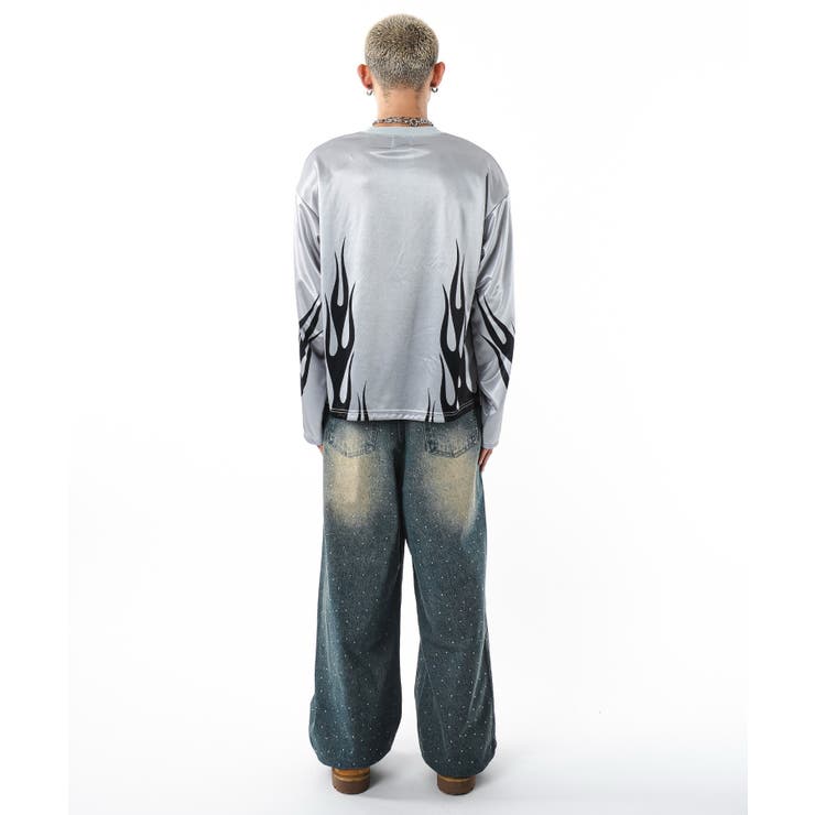 ファイヤーパターンゲームロゴT(LS) | WEGO【MEN】 | 詳細画像4 