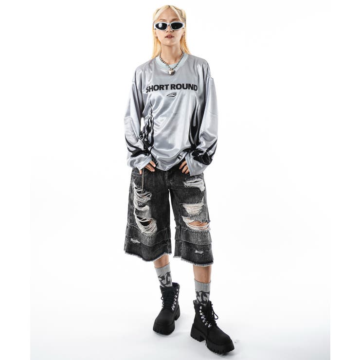 ファイヤーパターンゲームロゴT(LS) | WEGO【MEN】 | 詳細画像26 