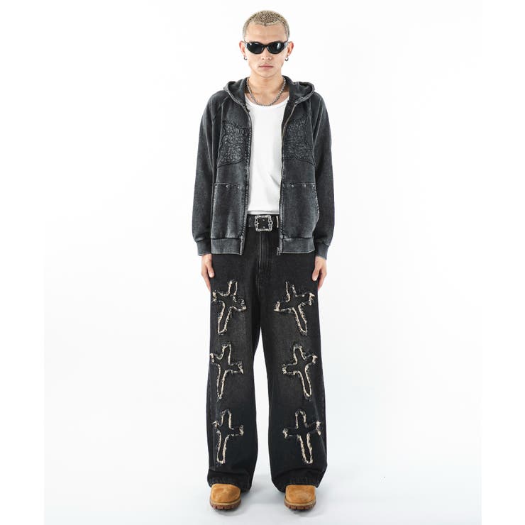 パウダーブリーチスタッズZIPパーカー | WEGO【MEN】 | 詳細画像5 