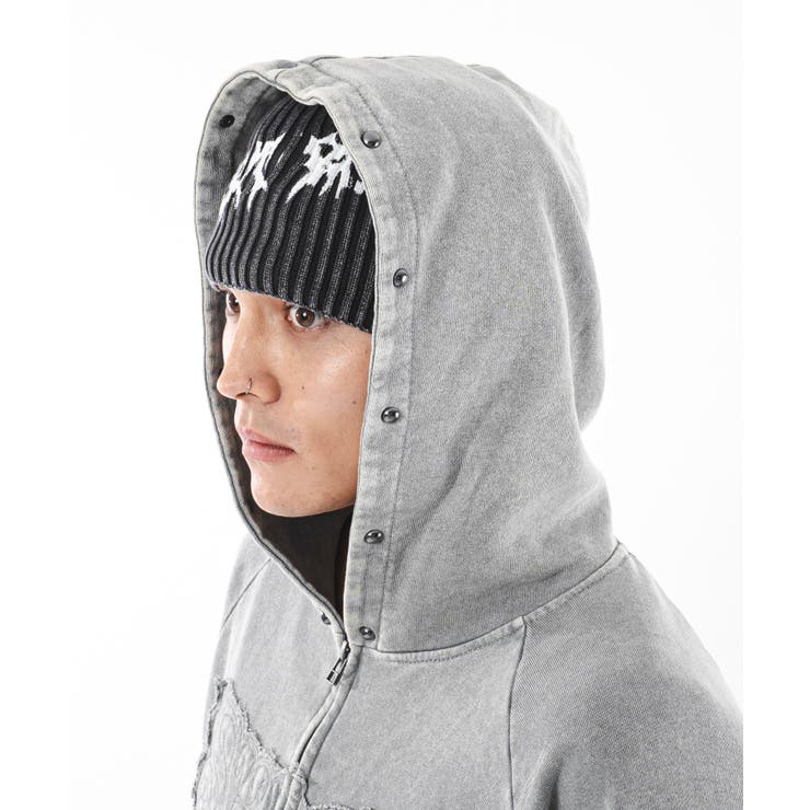 パウダーブリーチスタッズZIPパーカー | WEGO【MEN】 | 詳細画像9 