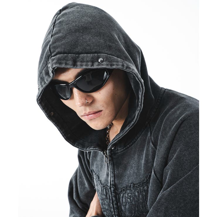 パウダーブリーチスタッズZIPパーカー | WEGO【MEN】 | 詳細画像10 