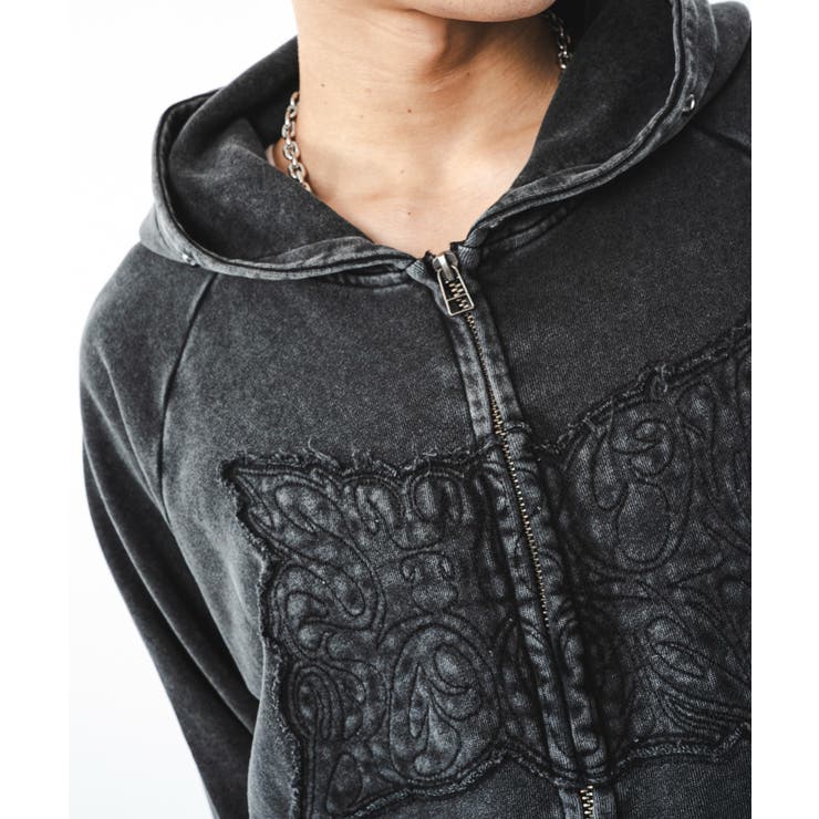 パウダーブリーチスタッズZIPパーカー | WEGO【MEN】 | 詳細画像15 