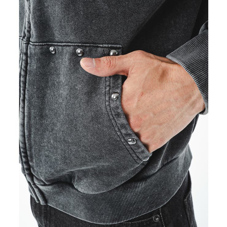 パウダーブリーチスタッズZIPパーカー | WEGO【MEN】 | 詳細画像16 