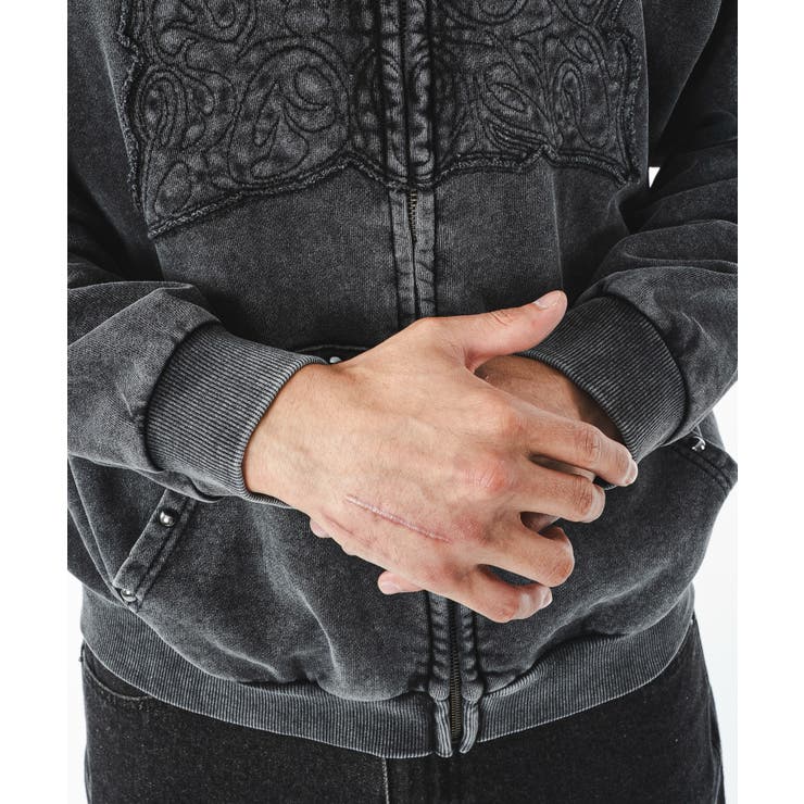 パウダーブリーチスタッズZIPパーカー | WEGO【MEN】 | 詳細画像17 