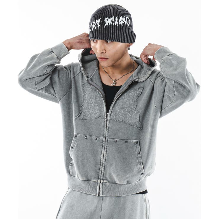 パウダーブリーチスタッズZIPパーカー | WEGO【MEN】 | 詳細画像19 